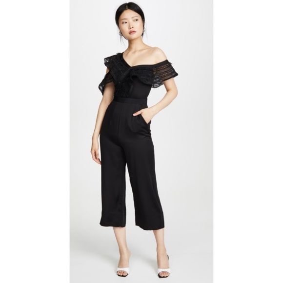 Self Portrait one shoulder Frilled Jumpsuit 6 - Picture 1 of 10